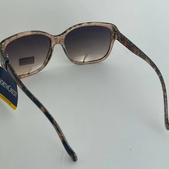 SG00772 NORTHCREST NEW Fashion Brown W/ Leopard Print Sunglasses For Women - Picture 5 of 8